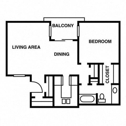 Floor Plan - One Bed One Bath