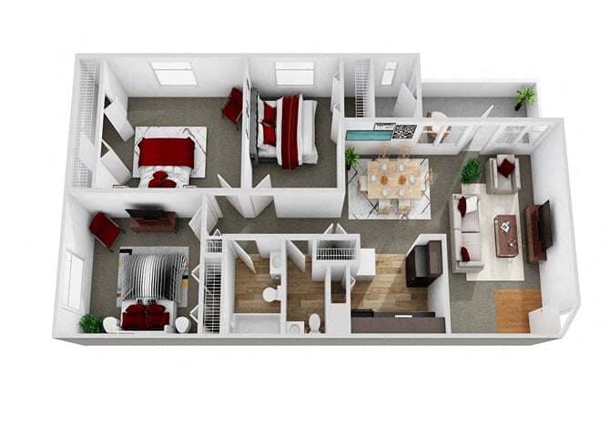 Floor Plan - 3 Bedroom 1.5 Bathroom