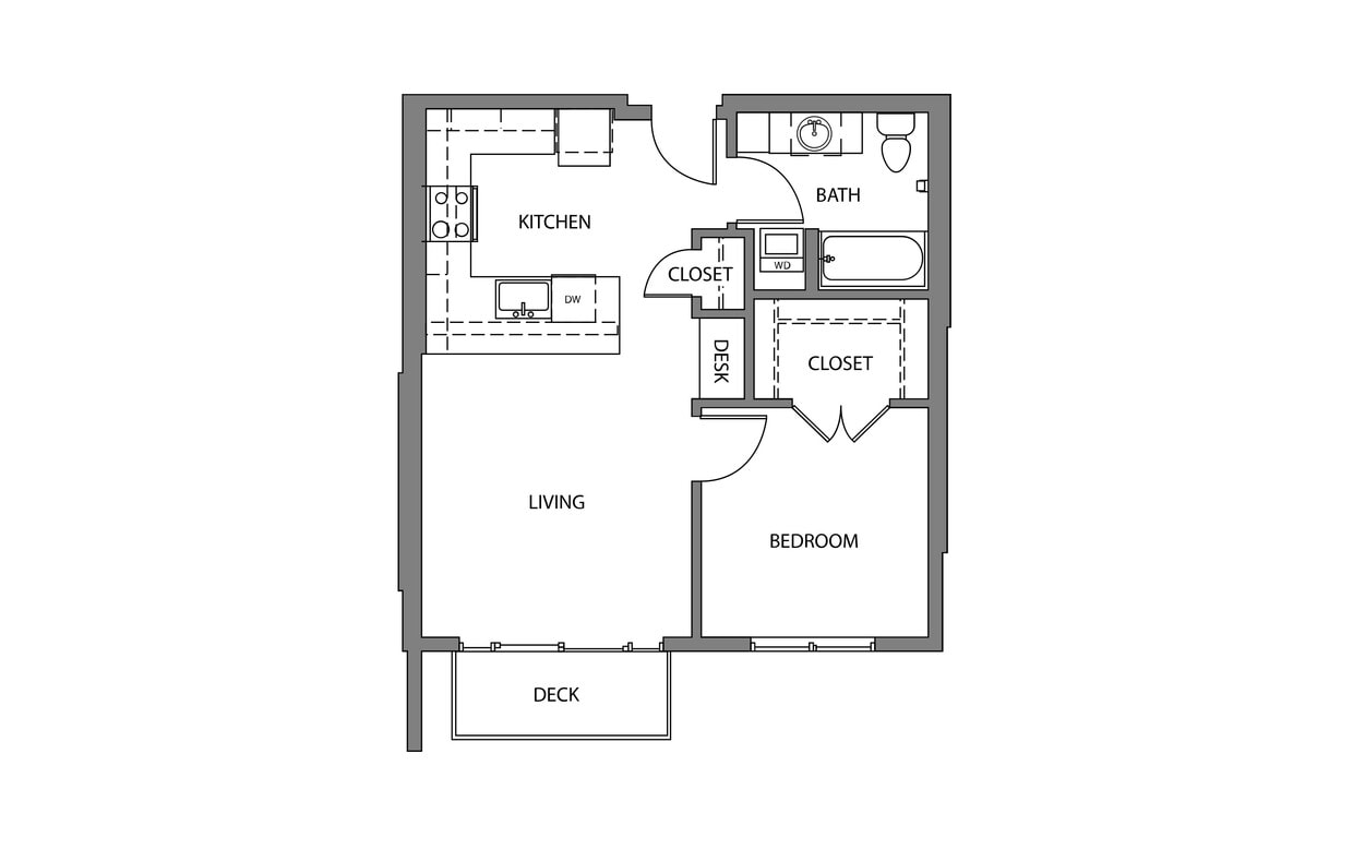 Floor Plan - 1 Bed/1 Bath-C15