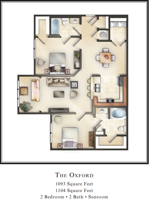 Floor Plan - The Oxford with Sunroom