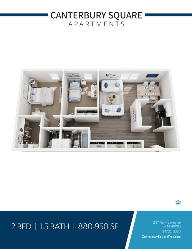 Floor Plan - 2 Bedroom 1.5 Bathroom