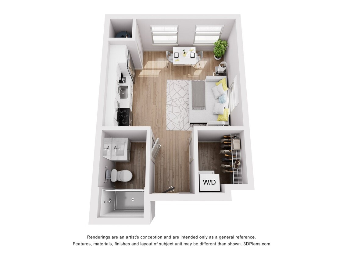 Floor Plan - mr2 - Studio (349 SF)
