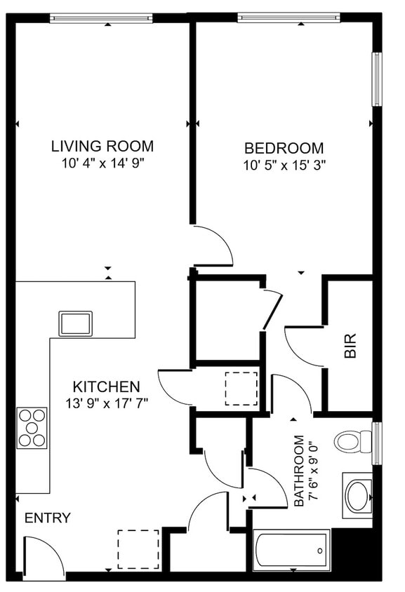 1 Bedroom Layout