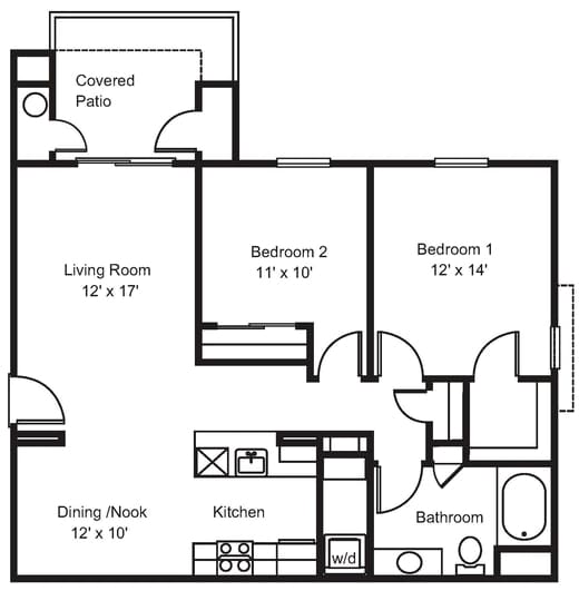 2BR/1BA - 2 Bed 1 Bath