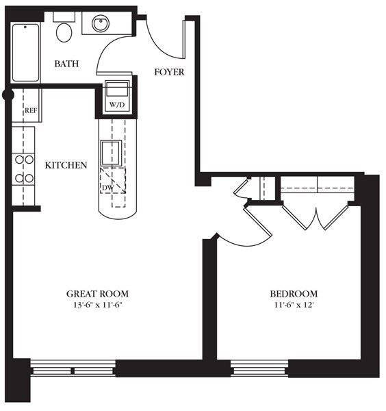 AC-G_1Bed_1Bath_615 Sq Ft - AC-G One Bedroom, One Bathroom