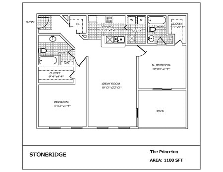 The Princeton - 2 Bed 2 BathStoneridge Apartments