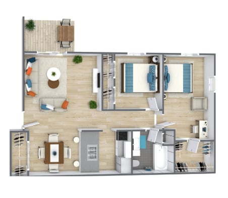 Floor Plan - 2Bed_1Bath