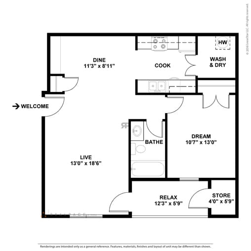 One bedroom apartment with extra storage - A2-Halona