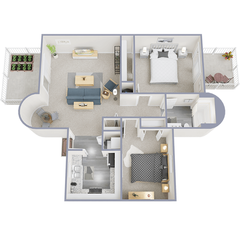 Floor Plan - 2 Bedroom 1 Bath