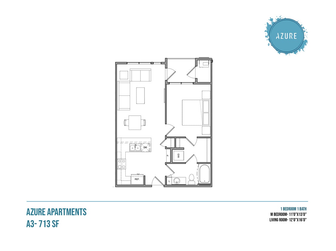 A3 1 bed, 1 bath - A3