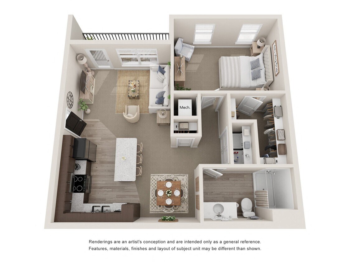 Floor Plan - One Bedroom One Bath