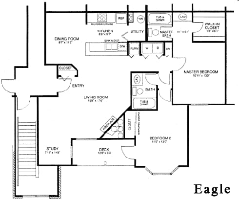 Eagle - Two Bedroom/Two Bathroom - 1133 Sq. Ft.