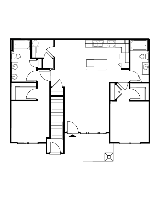 Floor Plan - 2 BR Grand Courtyard Garage