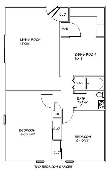 2BR/1BA - Beautiful Two Bedroom Garden Apartment 