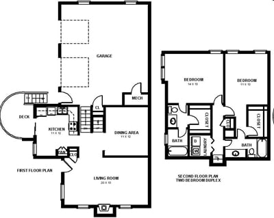 2BR/2.5BA - Duplex 2x2.5C
