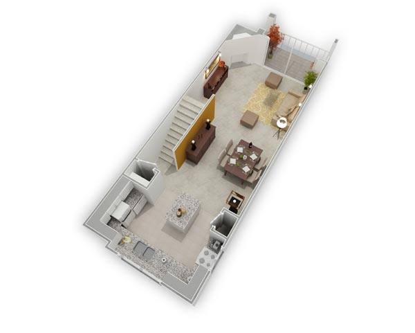 Floor Plan - Windward Townhome - Renovated