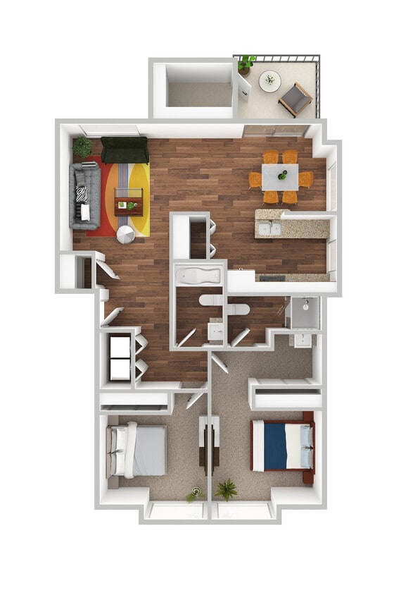 Floor Plan - Two Bed Two Bath