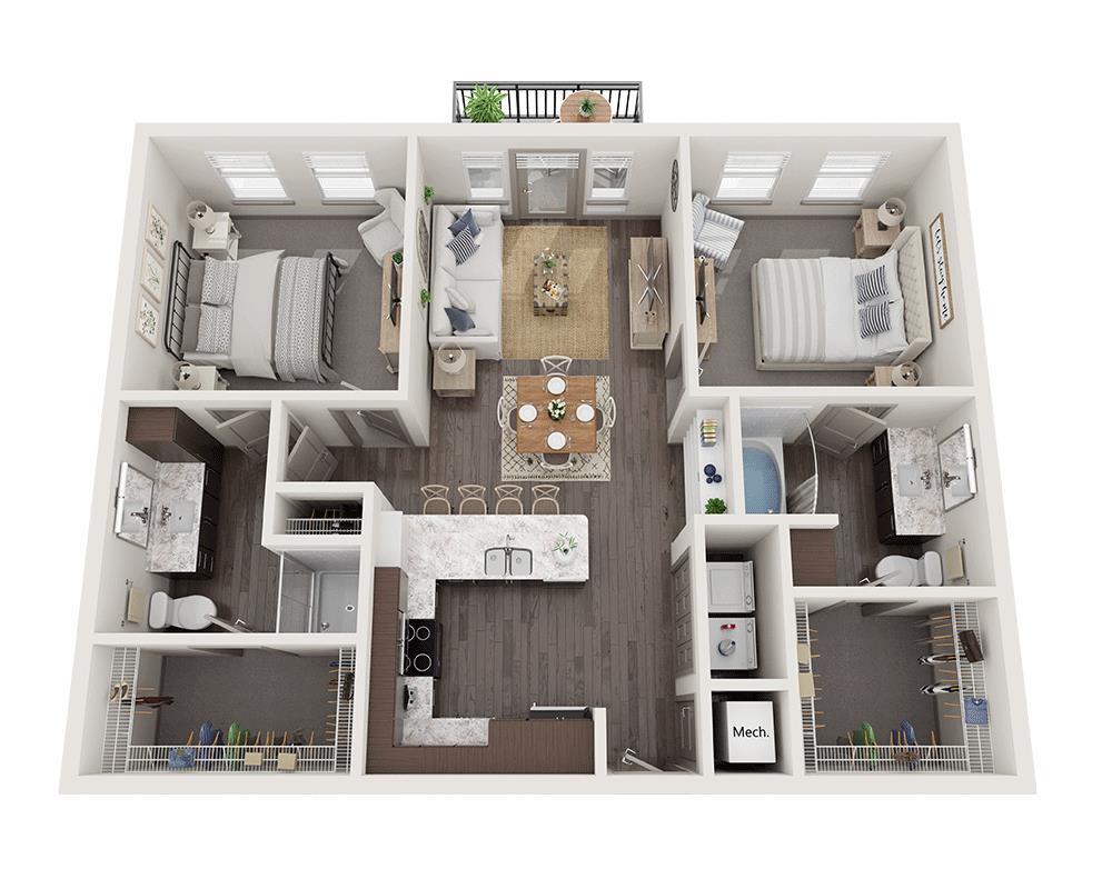 Floor Plan - Two Bedroom B2B