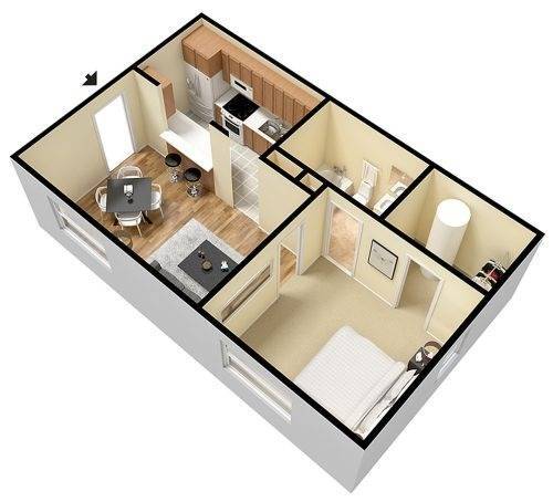 Floor Plan - 1BR - 1BTH