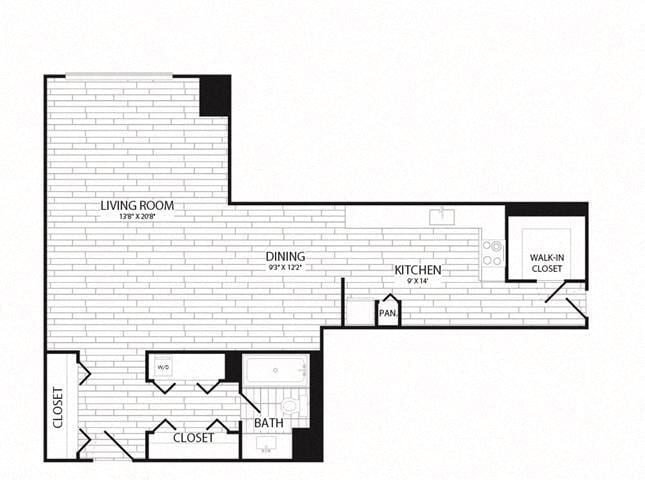 Floor Plan - Studio, 1 Bath 735 SF E6
