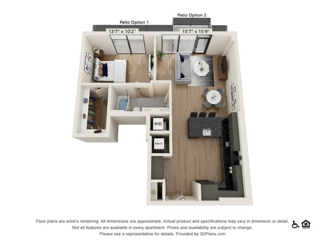 1 bed 1 bath | 786 sq ft - One Bedroom One Bath Penthouse (786 SF)