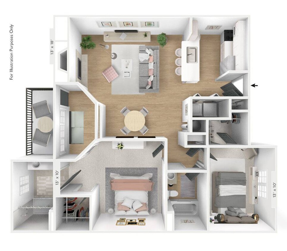 Floor Plan - The North Star 2 BR 2 BA