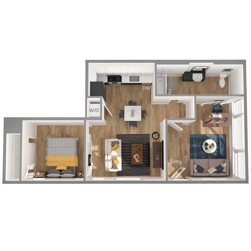 Floor Plan - 1 Bed/1 Bath Live/Work