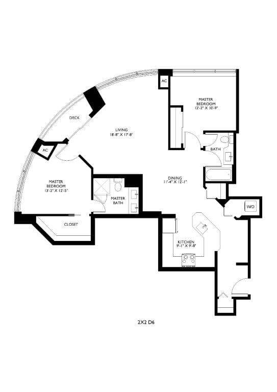 Floor Plan - 2x2 D6