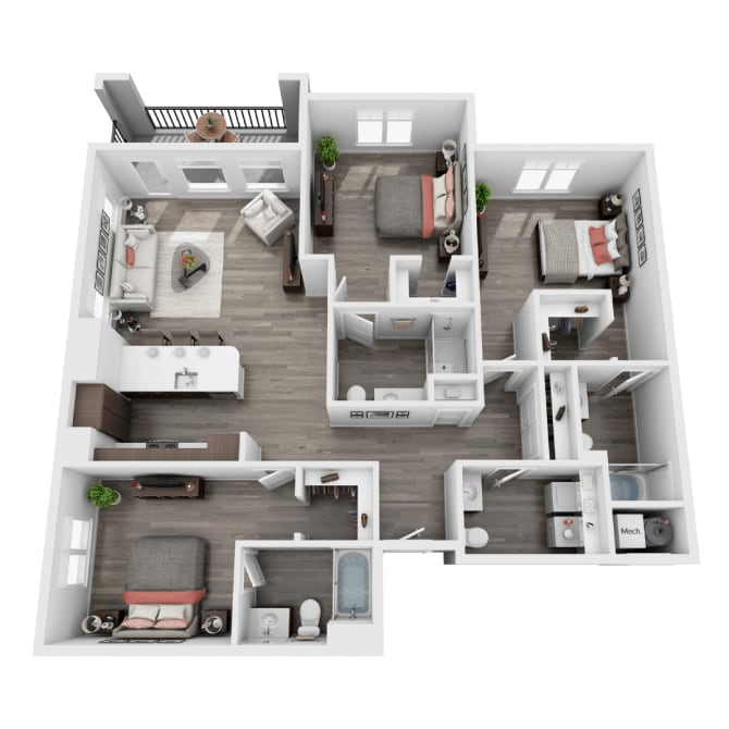 Floor Plan - Pebble Beach - Fairway Flats