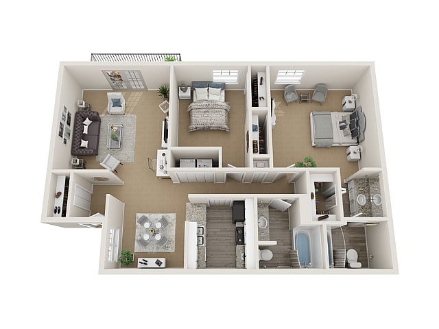 2 Bed x 2 Bath Apartment - 2x2 Apartment
