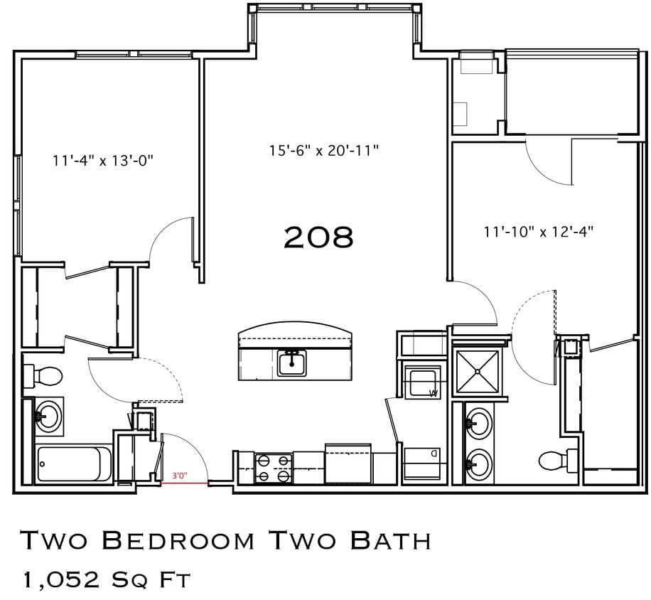 Floor Plan - Renovated 2 Bedroom