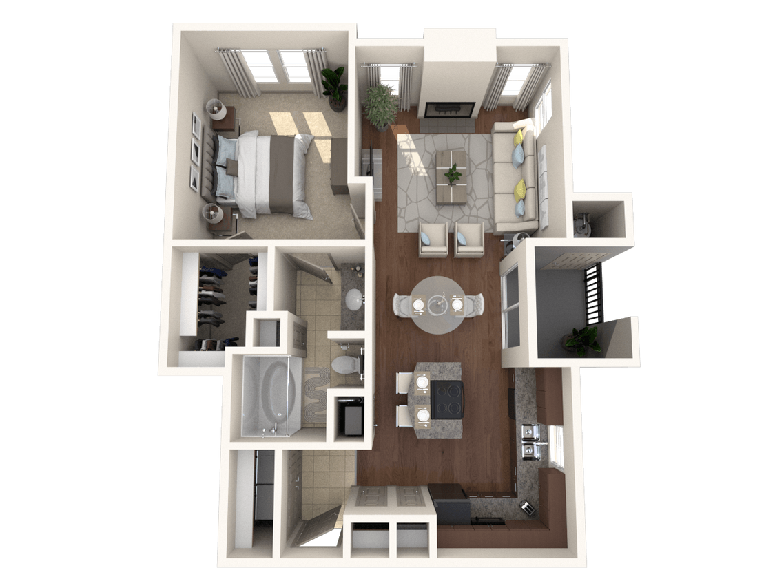 Floor Plan - One Bedroom (E)