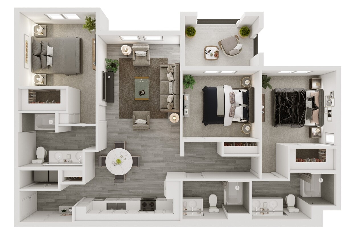 Floor Plan - 3 Bedroom + 3 Bath with Garage