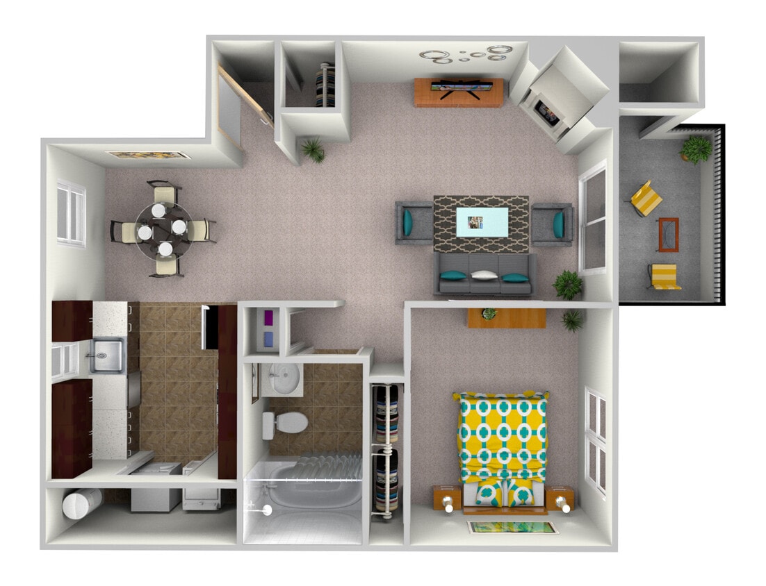 Floor Plan - 1x1 Upper