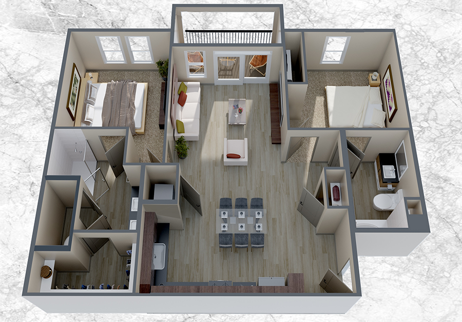 Floor Plan - 2x2 B3 ALT