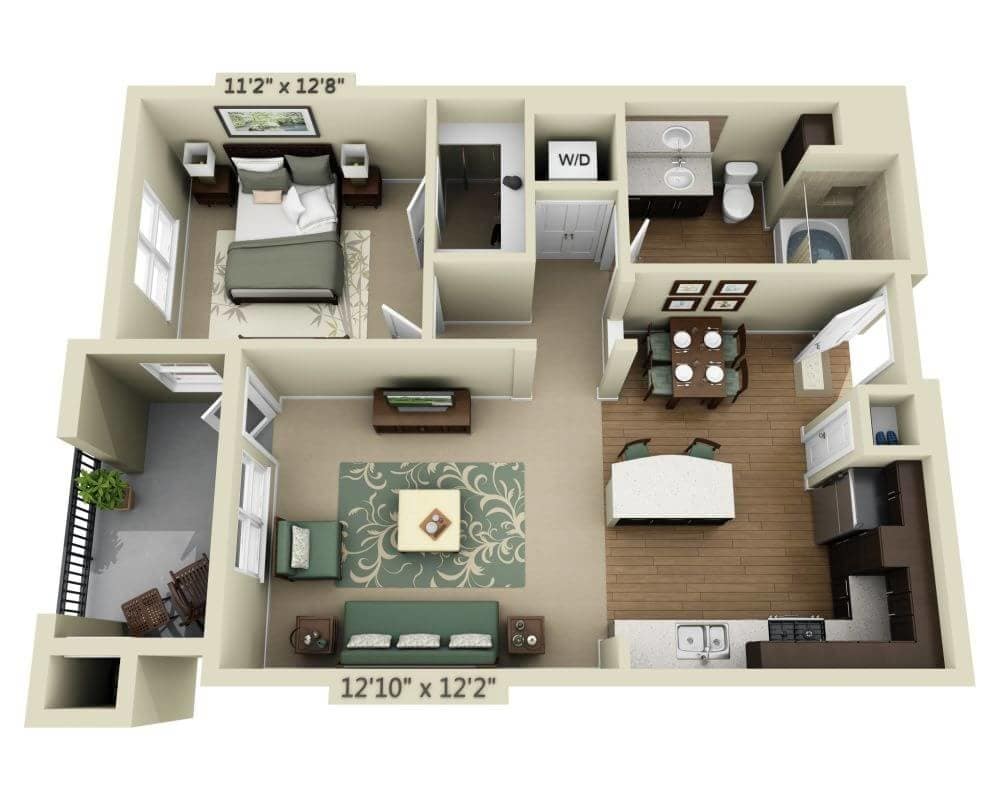Floor Plan - One Bedroom A1E
