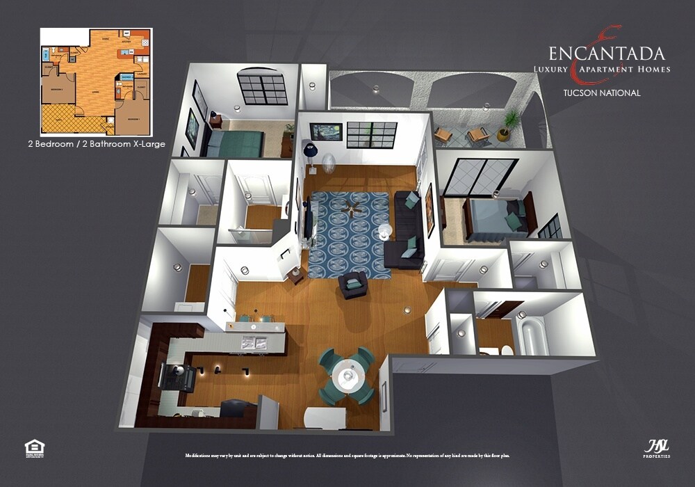 Floor Plan - 2D - Two Bedroom