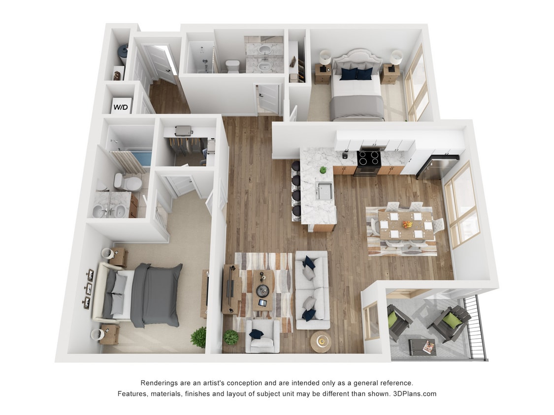Floor Plan - 2 Bedroom 2 Bath