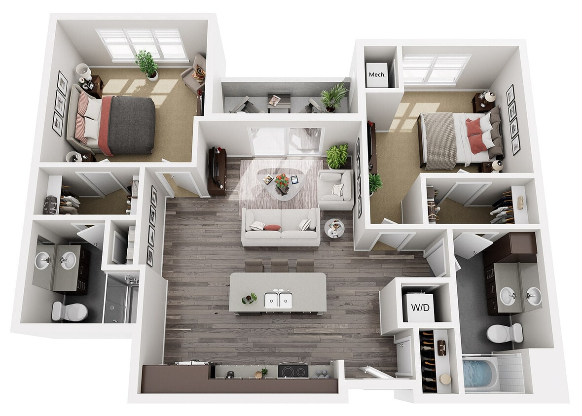 Floor Plan D2 | 22 Slate | Apartments in Madison, WI - D2