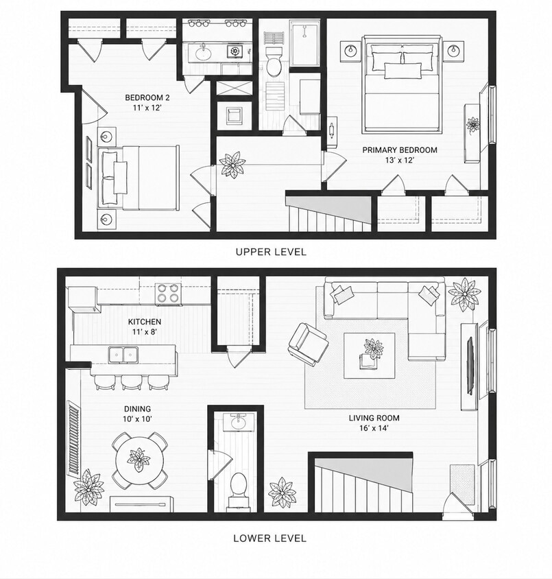 Floor Plan - 2 Bed/1.5 Bath