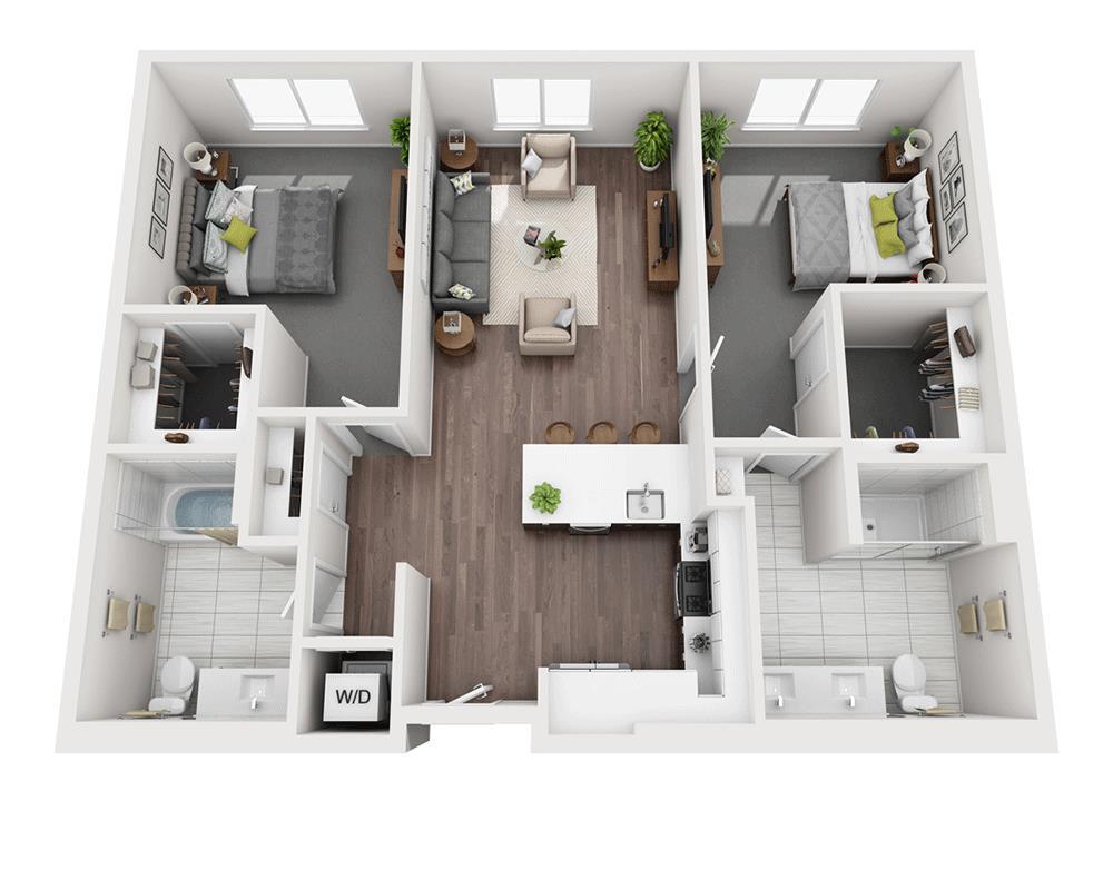 Floor Plan - Two Bedroom B2E