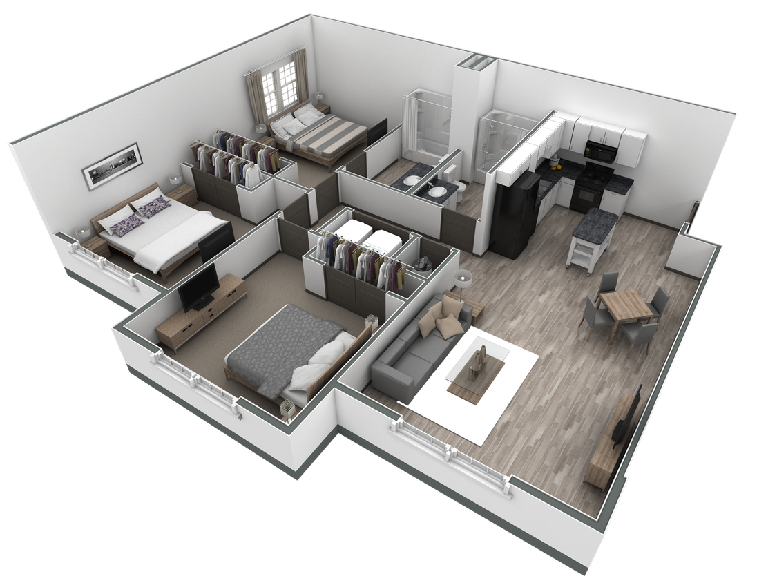 Floor Plan - 3-2 BR Retreat Overlook