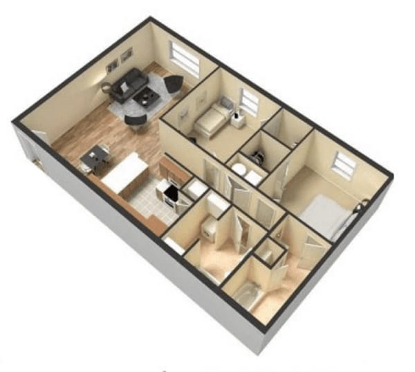 2 bedroom - 2 Bedroom, 2 Bath - Large