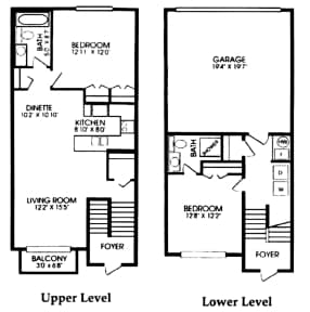 Floor Plan - 2 BR/2 BA