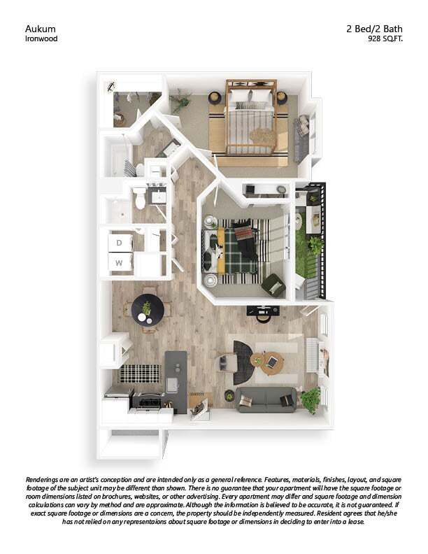 Floor Plan - 2x2 Luxury 