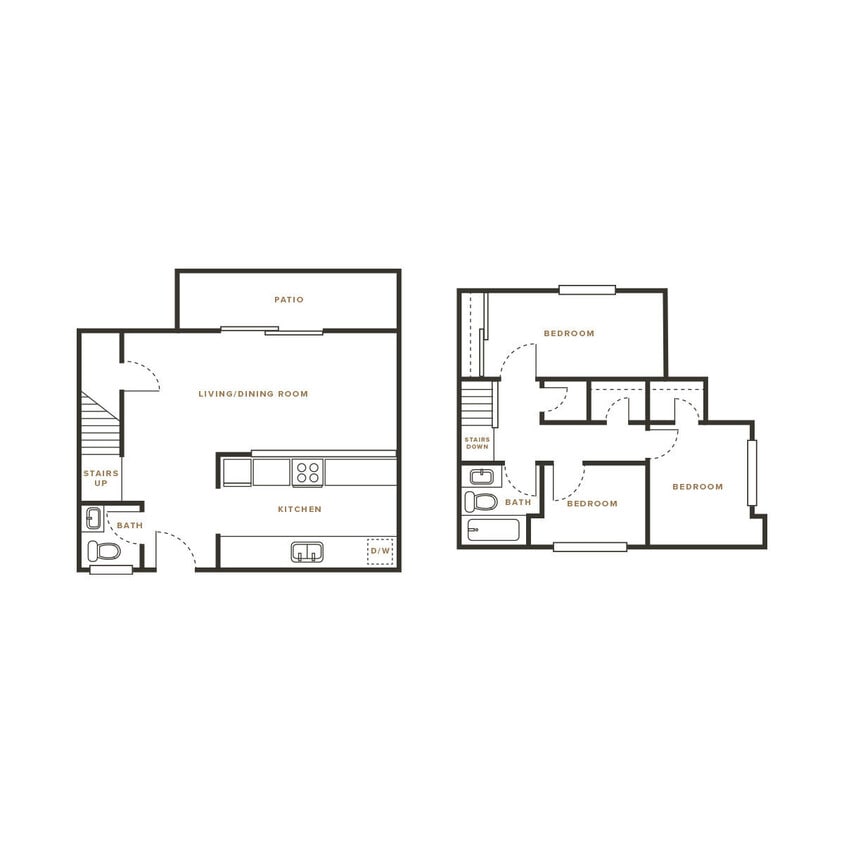 Floor Plan - 3 Bed, 1.5 Bath Townhome - 114 Sharene