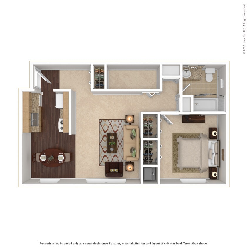 Floor Plan - 1 Bed / 1 Bath Apt.