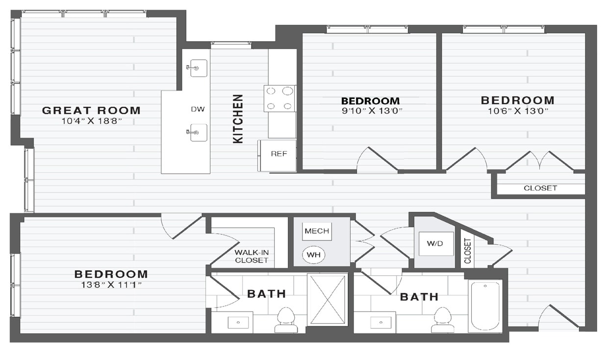 Floor Plan - 3 Bed/2 Bath-C2