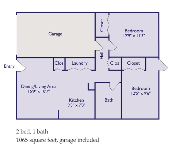 Floor Plan - Village 2 Bedroom