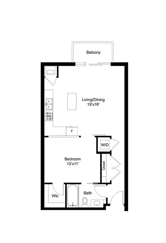 Floor Plan - 1D 1800 Lake
